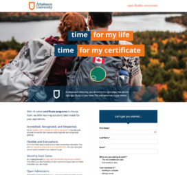 Athabasca University landing page example built using Unbounce