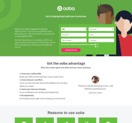 ooba landing page example built using Unbounce