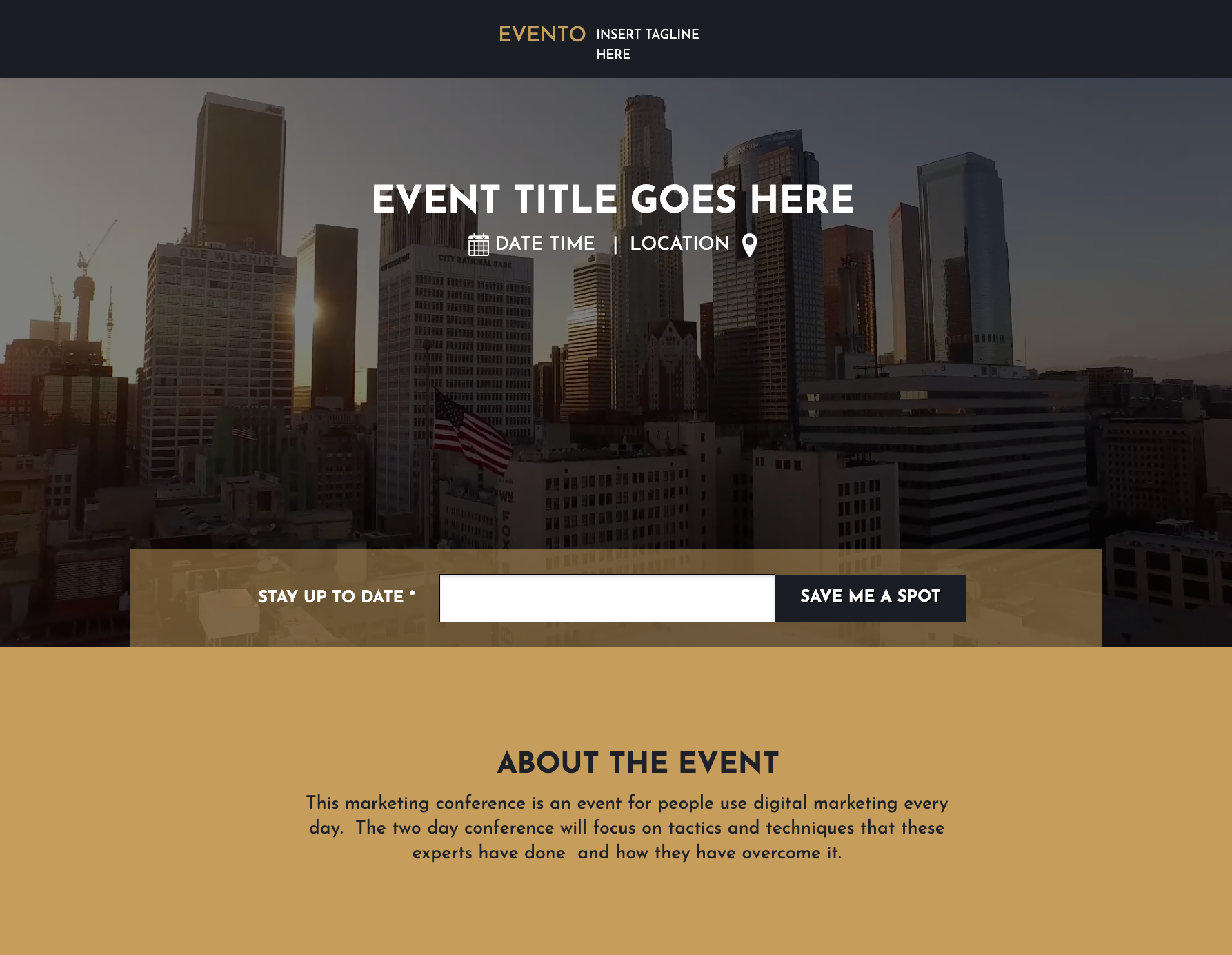 event squeeze page