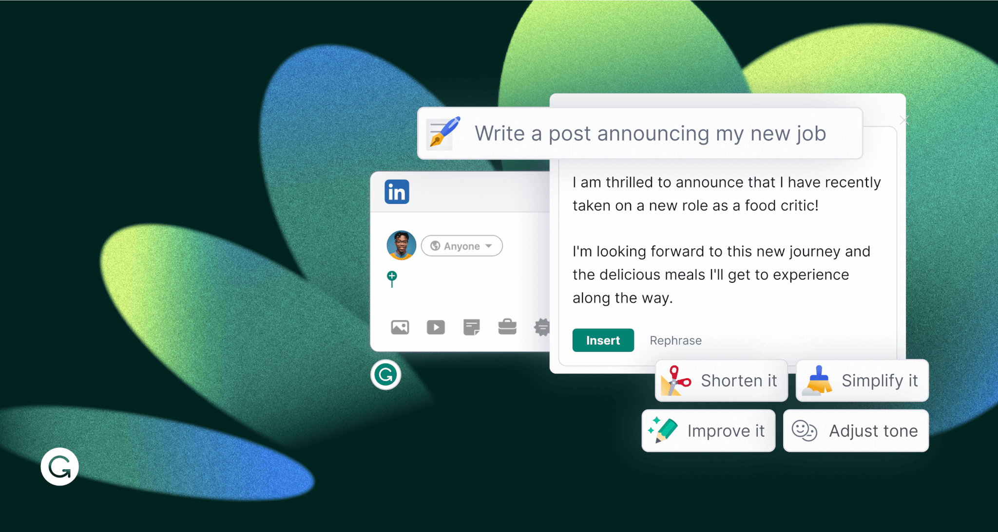 Grammarly AI brand screenshot