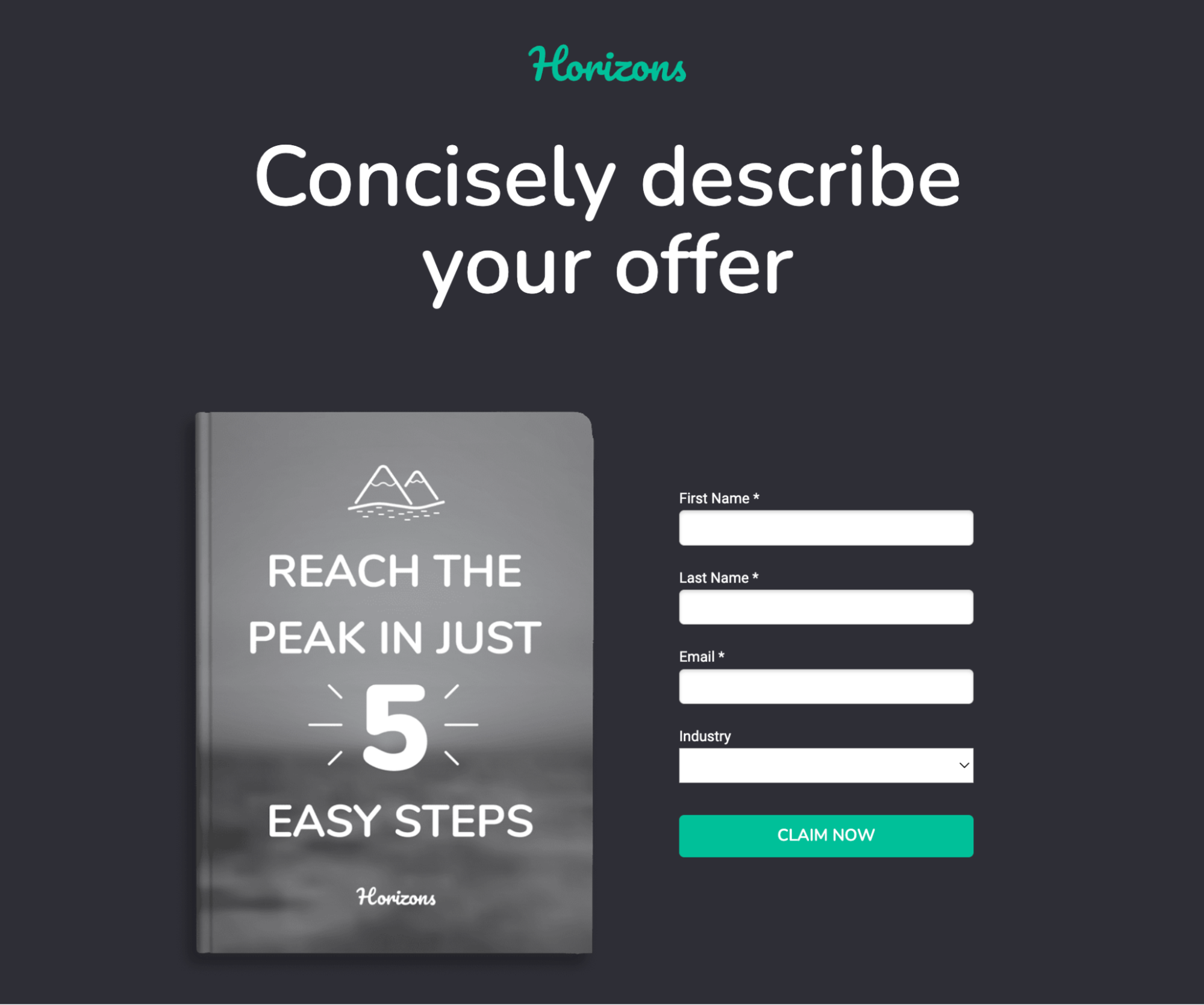 Gated content landing page for sales funnel example