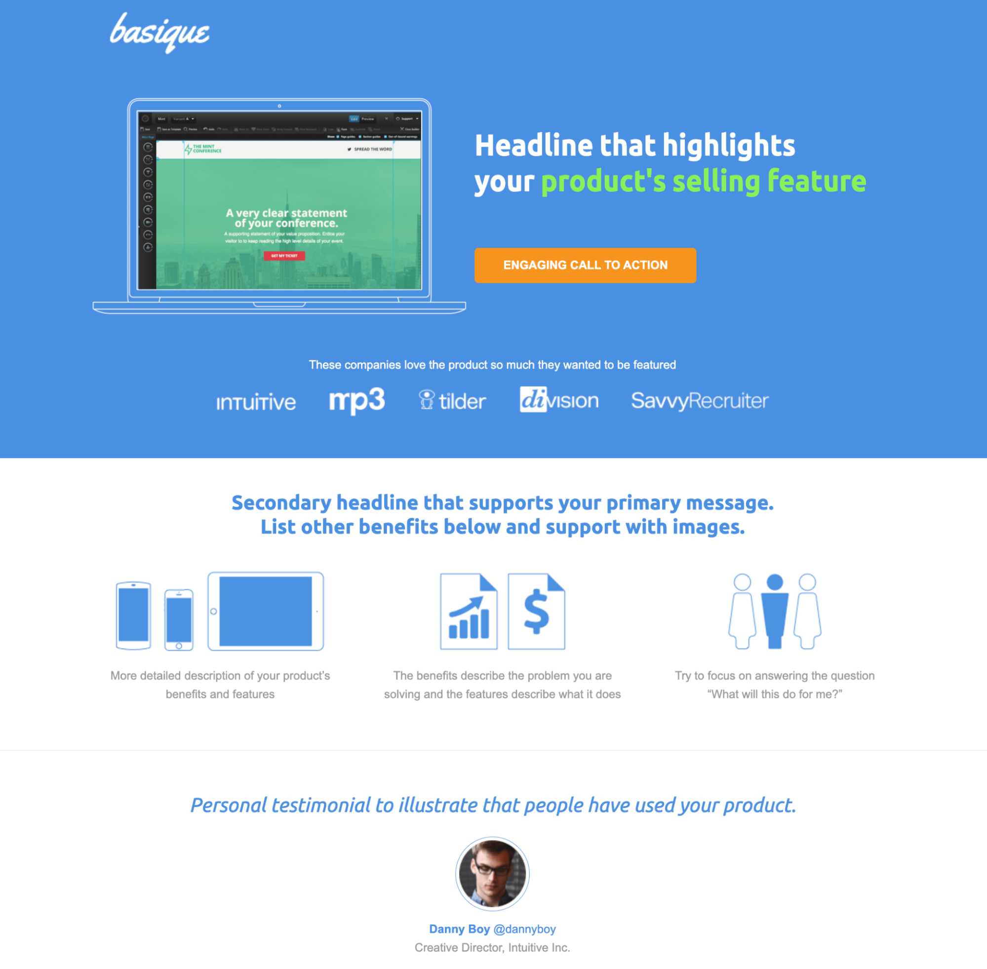 Product demo MOFU sales funnel landing page example